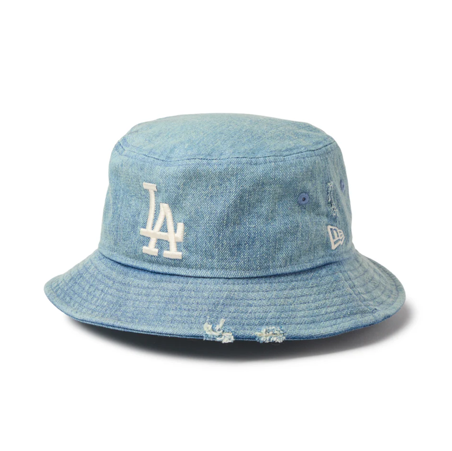 バケット01 MLB Damaged Denim ロサンゼルス・ドジャース ウォッシュドデニム
