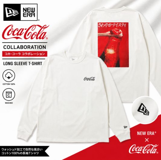 長袖 ウォッシュド コットン Tシャツ Coca-Cola コカ･コーラ オフホワイト