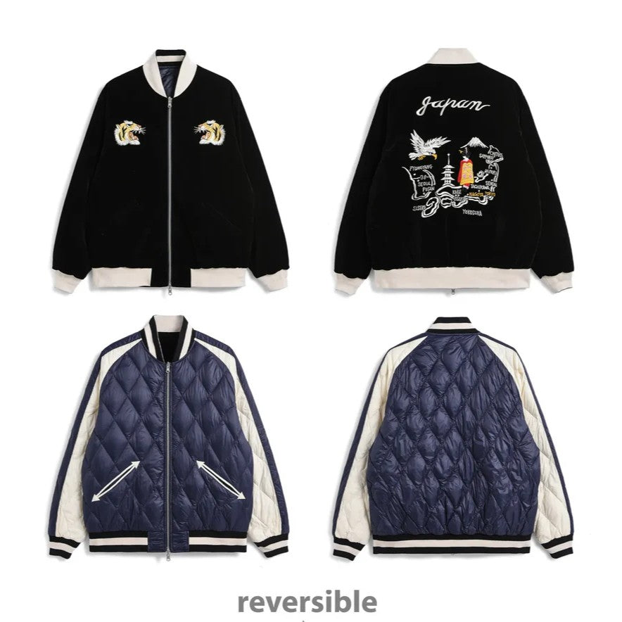 TAION JAPANスペシャルリバーシブルスカジャンダウンジャケットMサイズ 限定展開 ジャパンスペシャル リバーシブル スカジャン ダウン